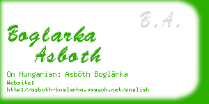 boglarka asboth business card